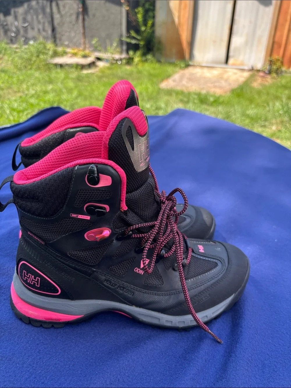 Helly Hansen Black and Pink Women's Waterproof Hiking Boots.ODIN